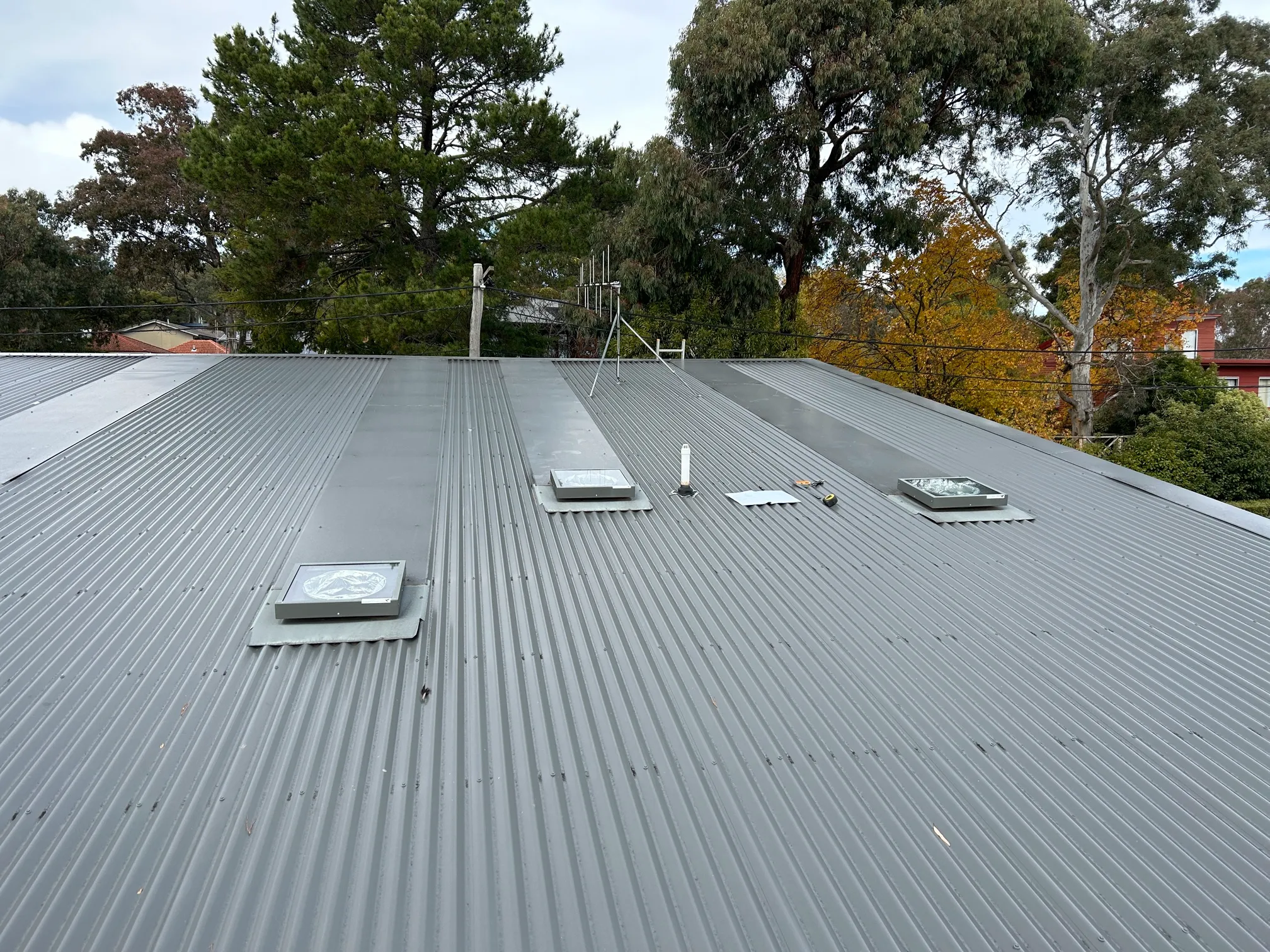Repairs project in Woden, ACT by ShelterSafe - A Woden strata building needed roof flashings upgraded to current standards. We installed Colorbond ... Emergency roof repair Woden, ACT - quick response