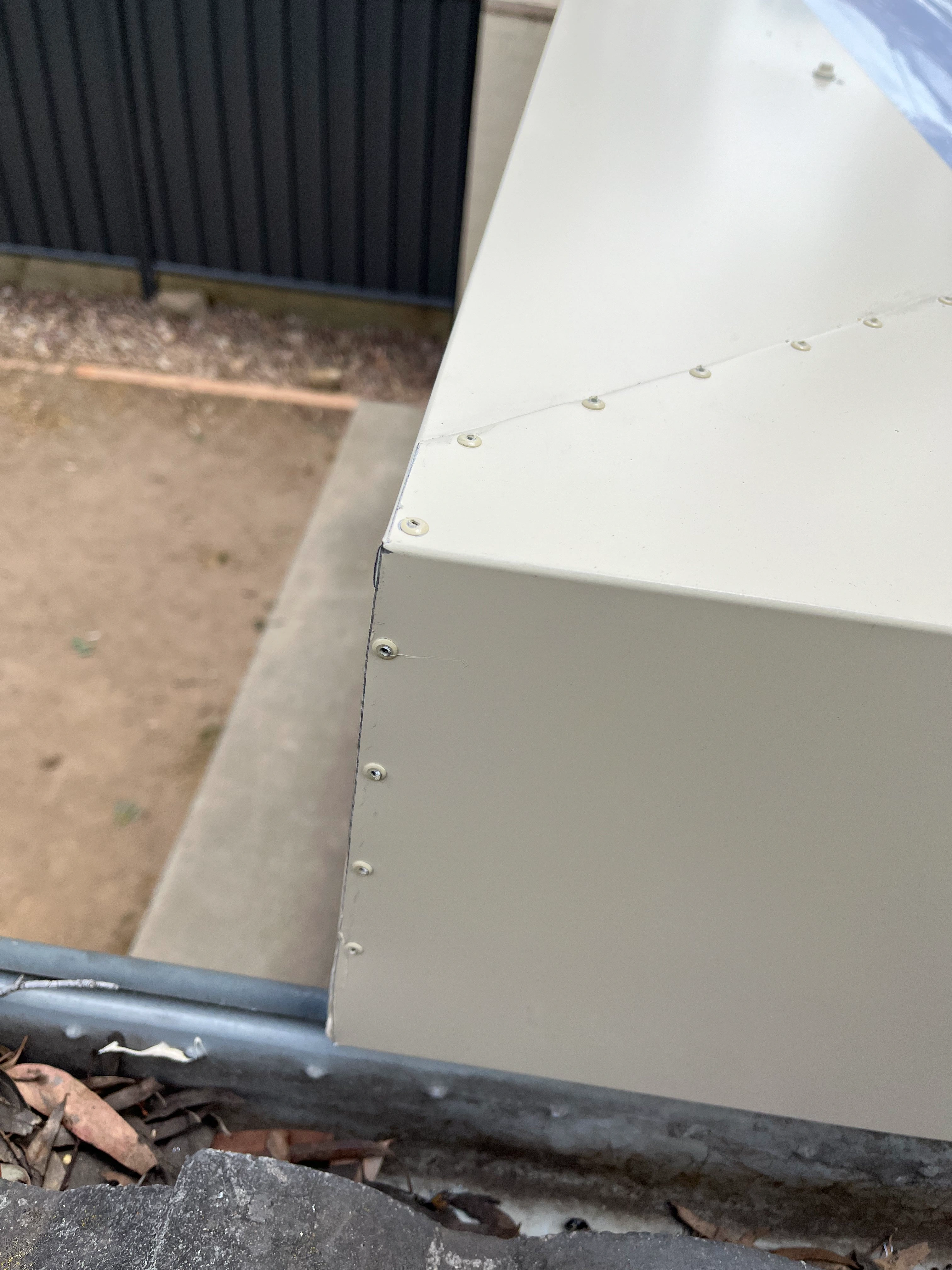 Polycarbonate Roofing project in Queanbeyan, NSW by ShelterSafe - Queanbeyan gets hit hard by hailstorms, and this patio was no exception. We replaced all the smashed... Twinwall polycarbonate roof Queanbeyan, NSW - hail damage repair